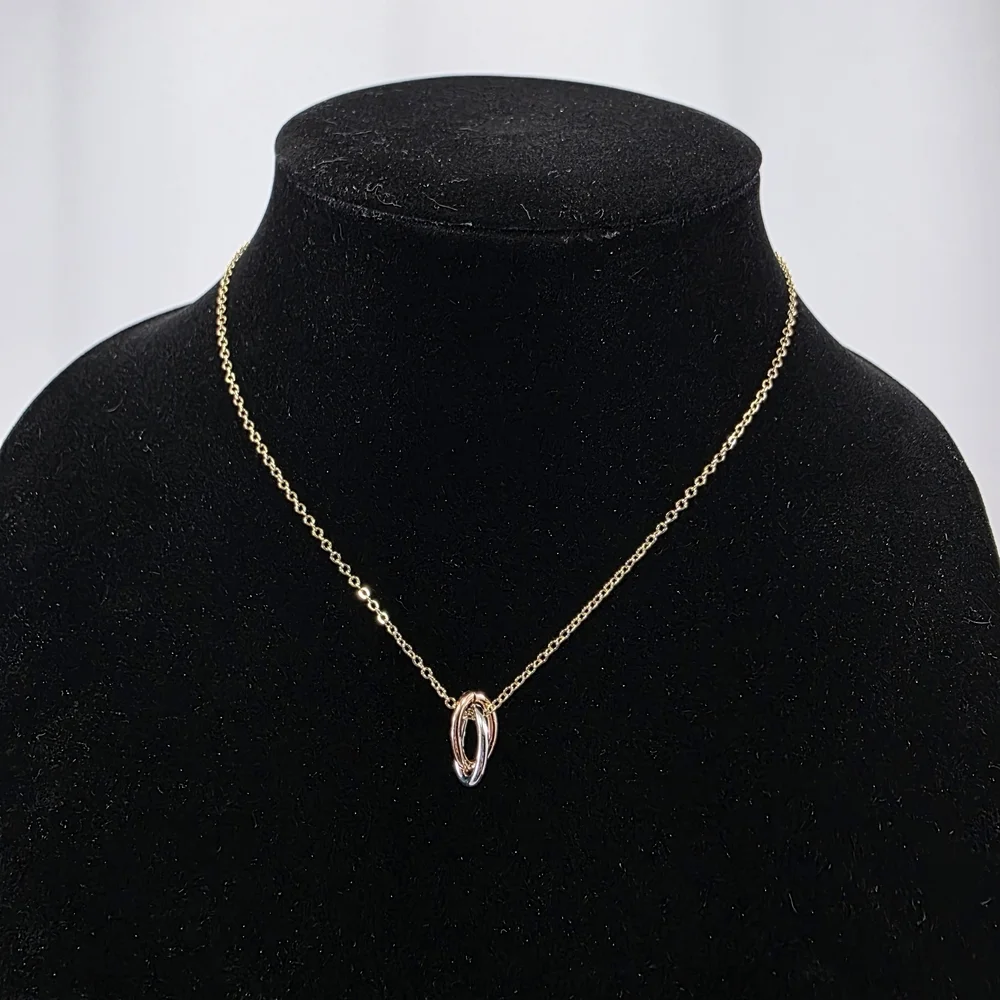 Elegant Gold Plated Necklace with Interlocking Rings